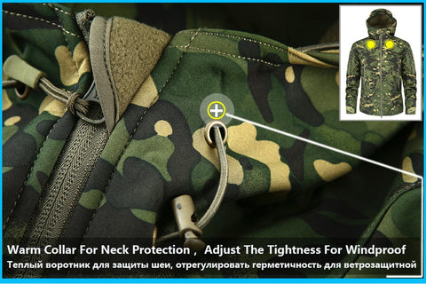 Men's Military Camouflage Fleece Jacket Army Tactical Clothing
