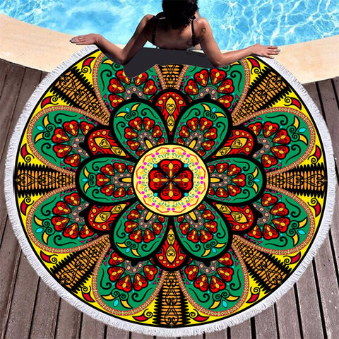 Bohemian Mandala Microfiber Round Beach Towels