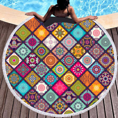 Bohemian Mandala Microfiber Round Beach Towels