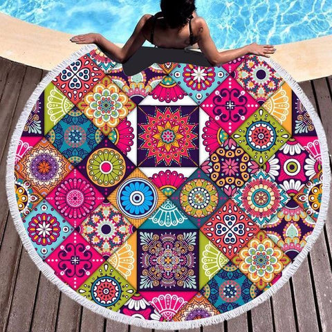Bohemian Mandala Microfiber Round Beach Towels