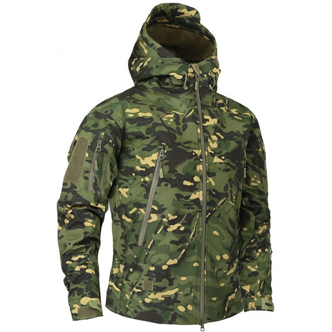 Men's Military Camouflage Fleece Jacket Army Tactical Clothing