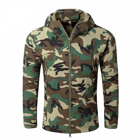 Men's Military Camouflage Fleece Jacket Army Tactical Clothing