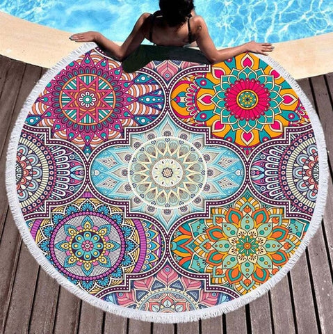 Bohemian Mandala Microfiber Round Beach Towels