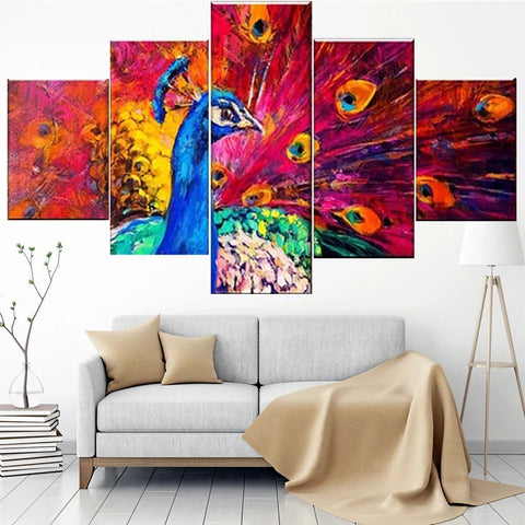 Abstract Animal Peacock Colorful Wall Art Canvas Printing Decor