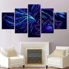 Abstract Flowers Neon Wall Art Canvas Printing Decor