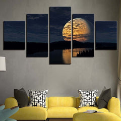 Abstract Full Moon Dark Night Scenery Wall Art Canvas Printing Decor