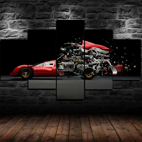 Anatomy Sport Car engineering Wall Art Canvas Printing Decor