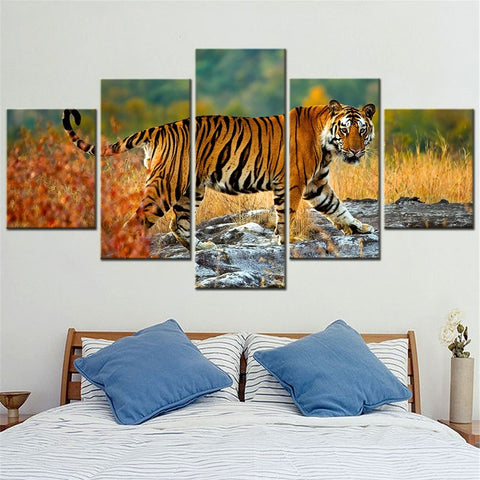 Animal Tiger Walking Wall Art Canvas Printing Decor