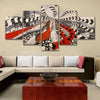 Image of Black & White Girl In Red Abstract Wall Art Canvas Printing Decor