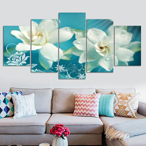 Blue Orchid Flowers Wall Art Canvas Printing Decor