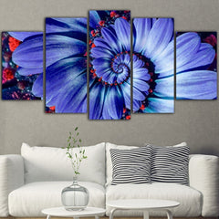 Blue Petal Flower Wall Art Canvas Printing Decor