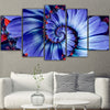 Image of Blue Petal Flower Wall Art Canvas Printing Decor