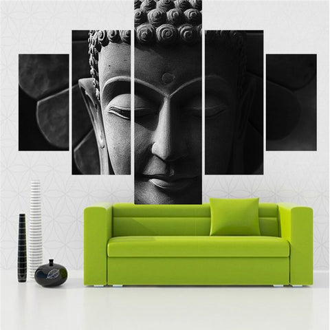 Buddha Black-White Abstract Wall Art Canvas Printing Decor