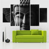 Image of Buddha Black-White Abstract Wall Art Canvas Printing Decor