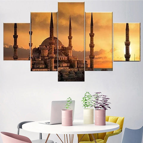 Castle in Sunset Landscape Wall Art Canvas Printing Decor