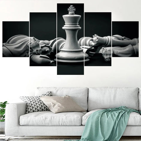 Chess Black White Wall Art Canvas Printing Decor