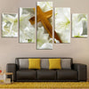 Image of Christ Cross And Lilies Flower Wall Art Canvas Printing Decor