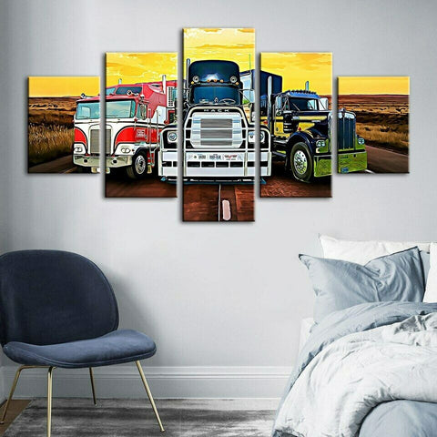 Colorful Truck Road Car Wall Art Canvas Printing Decor