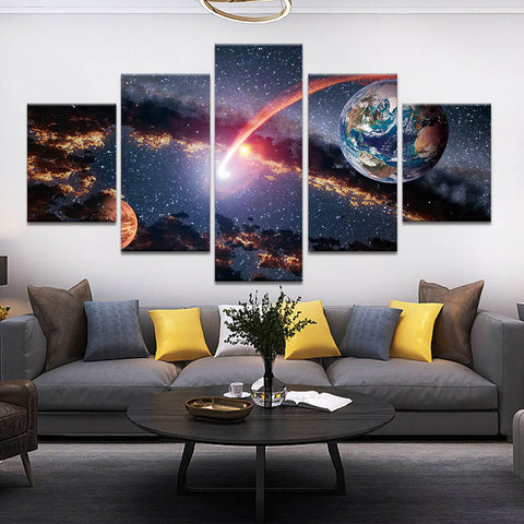 Earth And Mars Galaxy Wall Art Canvas Printing Decor