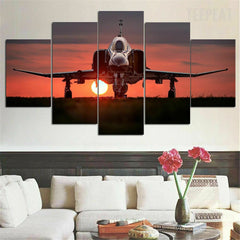 F4 Phantom II Airplane Sunset Wall Art Canvas Printing Decor