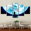 Image of Father And Child Silhouette Planet Earth Space Wall Art Canvas Printing Decor