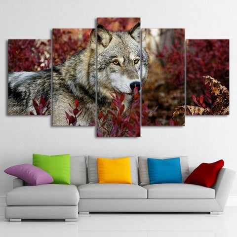 Flower Forest Nature Wolves Wall Art Canvas Printing Decor