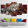 Image of Flower Forest Nature Wolves Wall Art Canvas Printing Decor