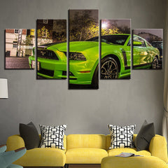 Green Ford Mustang Car Sport Car Wall Art Canvas Printing Decor