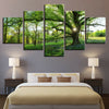 Image of Green Forest Trees Nature Rainforest Sunshine Wall Art Canvas Printing Decor