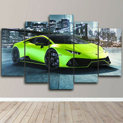 Green Porsche Racing Car Wall Art Canvas Printing Decor