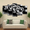 Image of Gym Dumbells Metal Black and White Wall Art Canvas Printing Decor