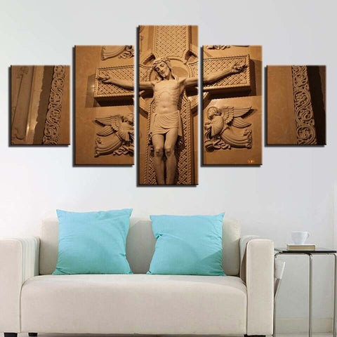 Jesus Christ Crucifixion And Angel Wall Art Canvas Printing Decor