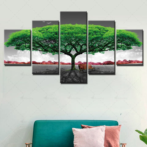 Landscape Giant Green Tree Wall Art Canvas Printing Decor