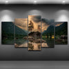 Image of Mountain Lake Lightning Landscape Wall Art Canvas Printing Decor