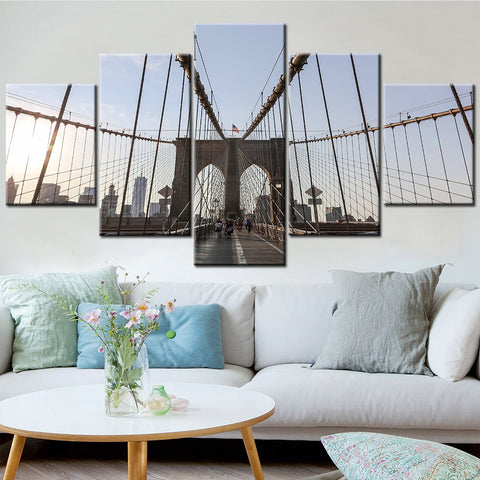 New York Landscape Brooklyn Bridge Wall Art Canvas Printing Decor
