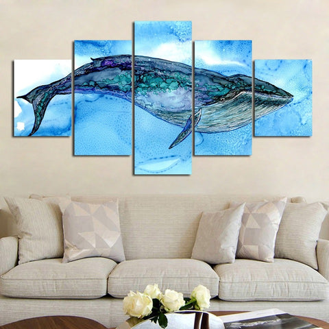 Ocean Animal Blue Whale Wall Art Canvas Printing Decor