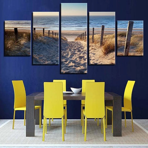 Ocean Sandy Beach Landscape Wall Art Canvas Printing Decor