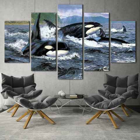 Orca Stration Whale Ocean Wall Art Canvas Printing Decor
