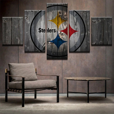 Pittsburgh Steelers Wooden Wall Art Decor Canvas Print