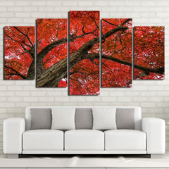 Red Maple Tree Wall Art Canvas Printing Decor