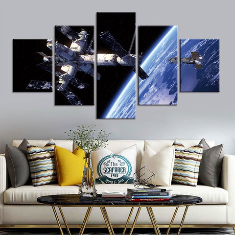 Satellite In Space Wall Art Canvas Printing Decor