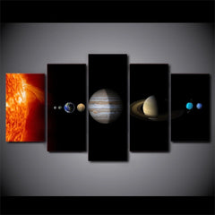 Solar System Space Fantasy Planet Wall Art Canvas Printing Decor