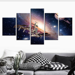 Space satellite Universe Wall Art Canvas Printing Decor