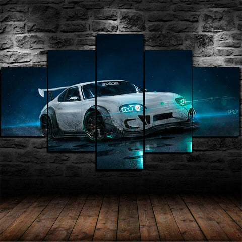 Supra MK4 Drift Neon Car Wall Art Canvas Printing Decor