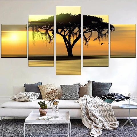 The Last Tree Sunset Wall Art Canvas Printing Decor