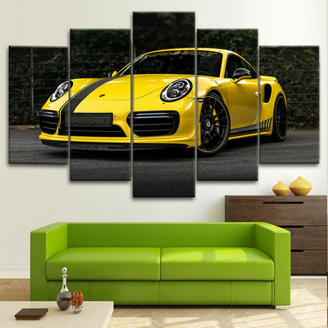 Yellow Super Car Wall Art Canvas Printing Decor