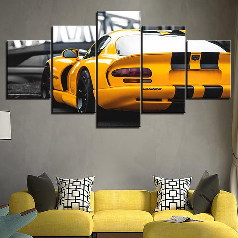 Dodge Viper Yellow Car Wall Art Canvas Printing Decor