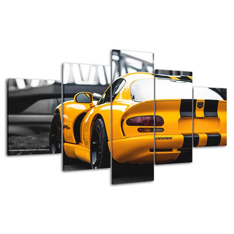 Dodge Viper Yellow Car Wall Art Canvas Printing Decor