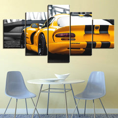 Dodge Viper Yellow Car Wall Art Canvas Printing Decor