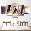 Image of Abstract African Elephant Herd Wall Art Canvas Printing Decor